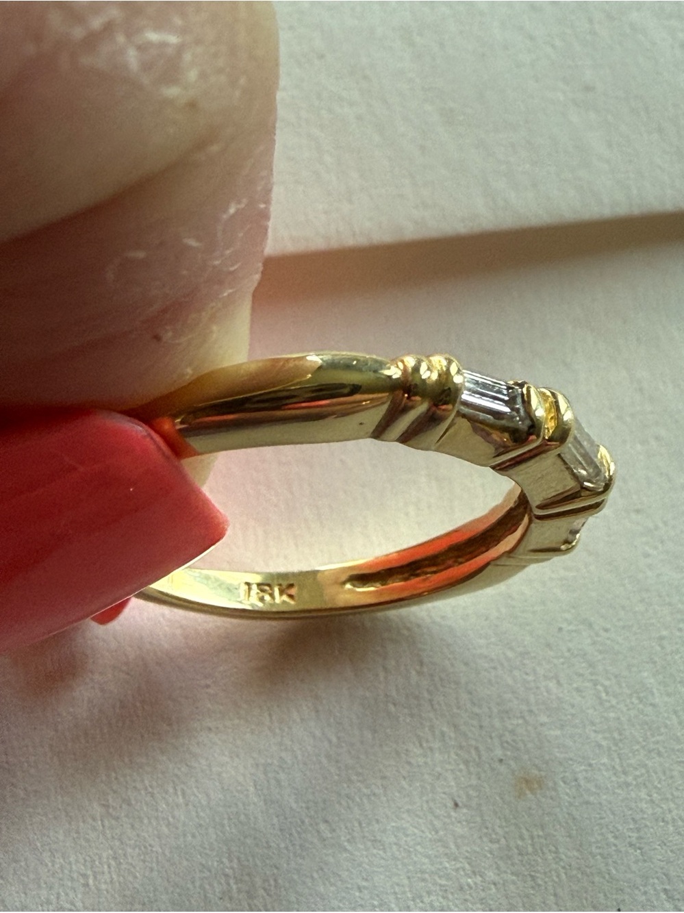 14K Yellow Gold Knot & Baguette Accent Women's Rings identical diamond baguettes
